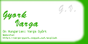 gyork varga business card